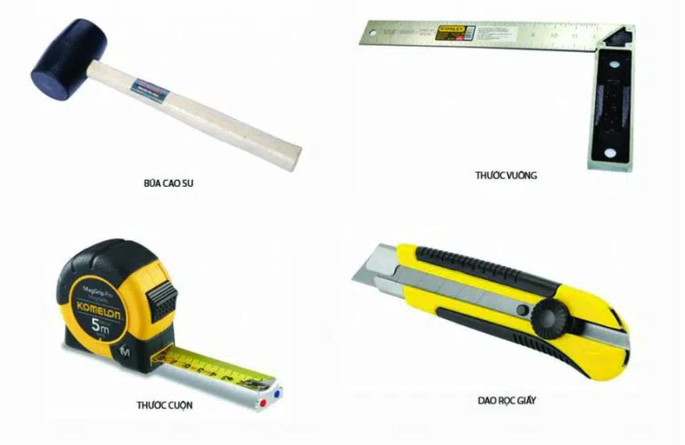 Chuẩn bị vật dụng thi công