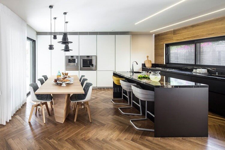 Sàn nhựa hèm khóa xương cá mang phong cách Tây  u hiện đại