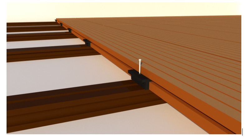 Sử dụng chốt kết nối giữa các tấm sàn nhựa giả gỗ ngoài trời