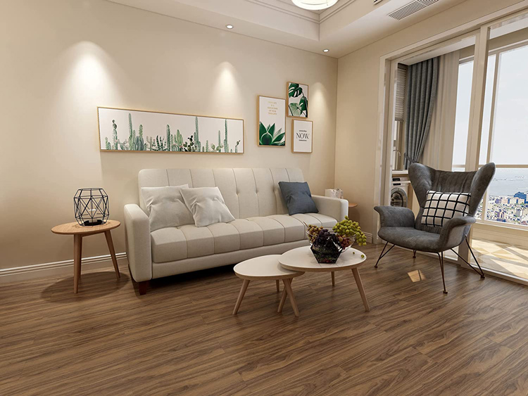 Vẻ đẹp cao cấp khi dùng sàn nhựa giả gỗ màu óc chó